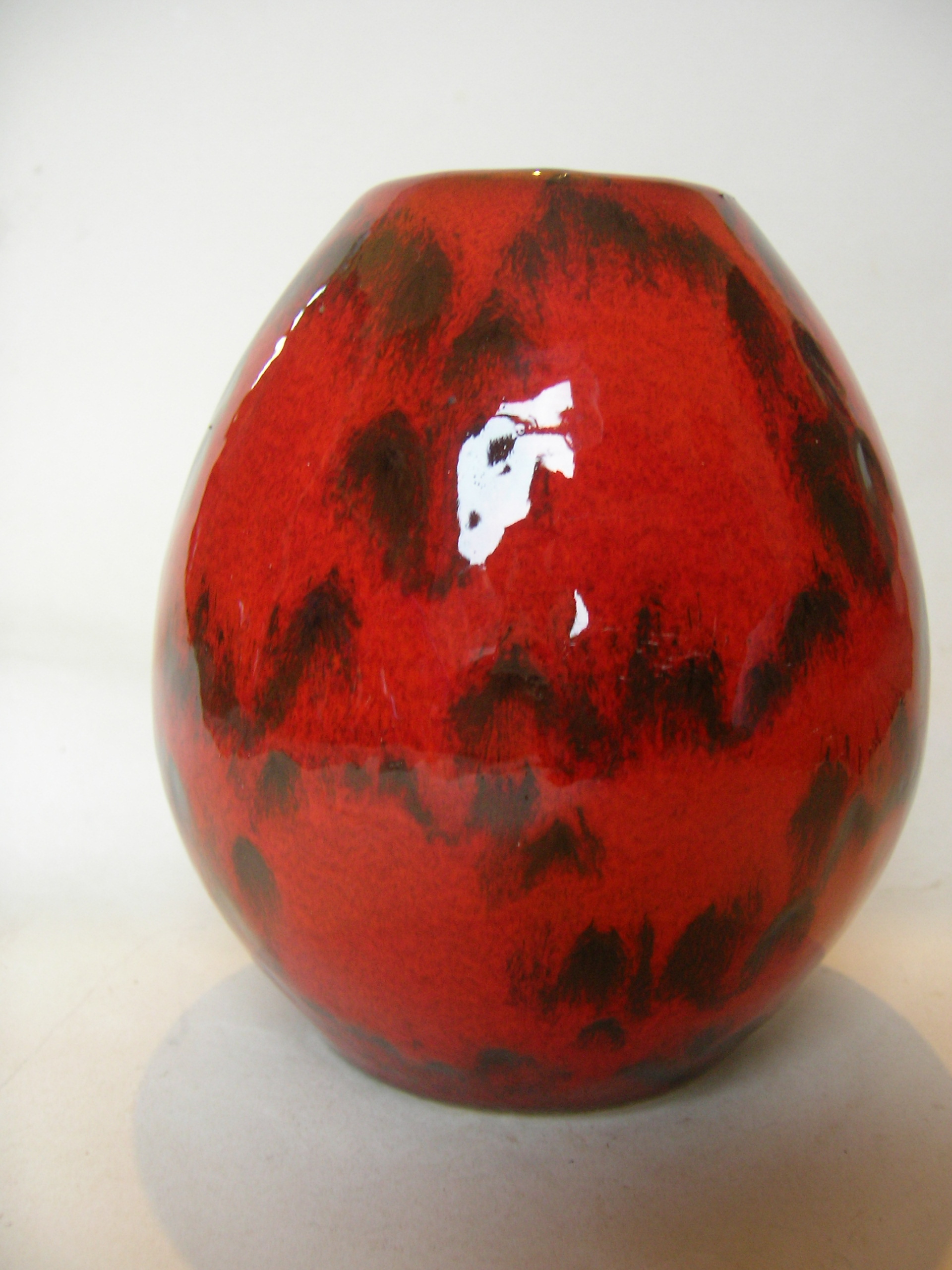 Bay 927-12 Red and Black West German Pottery Vase
