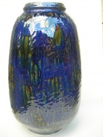 Carstens C 186-44 Fat Lava Blue Floor Vase West German