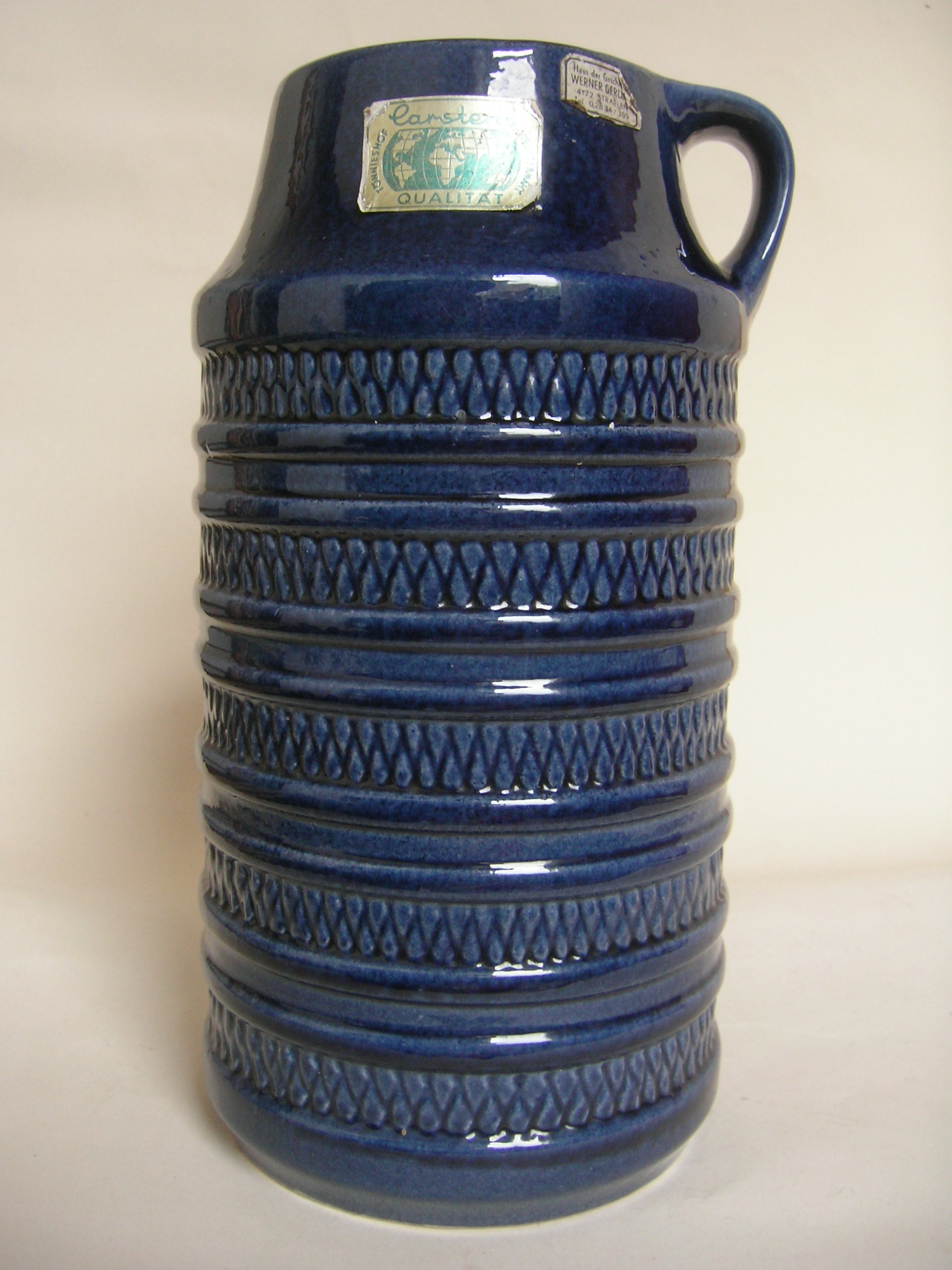 Carstens E 4 25 Blue W German Vase
