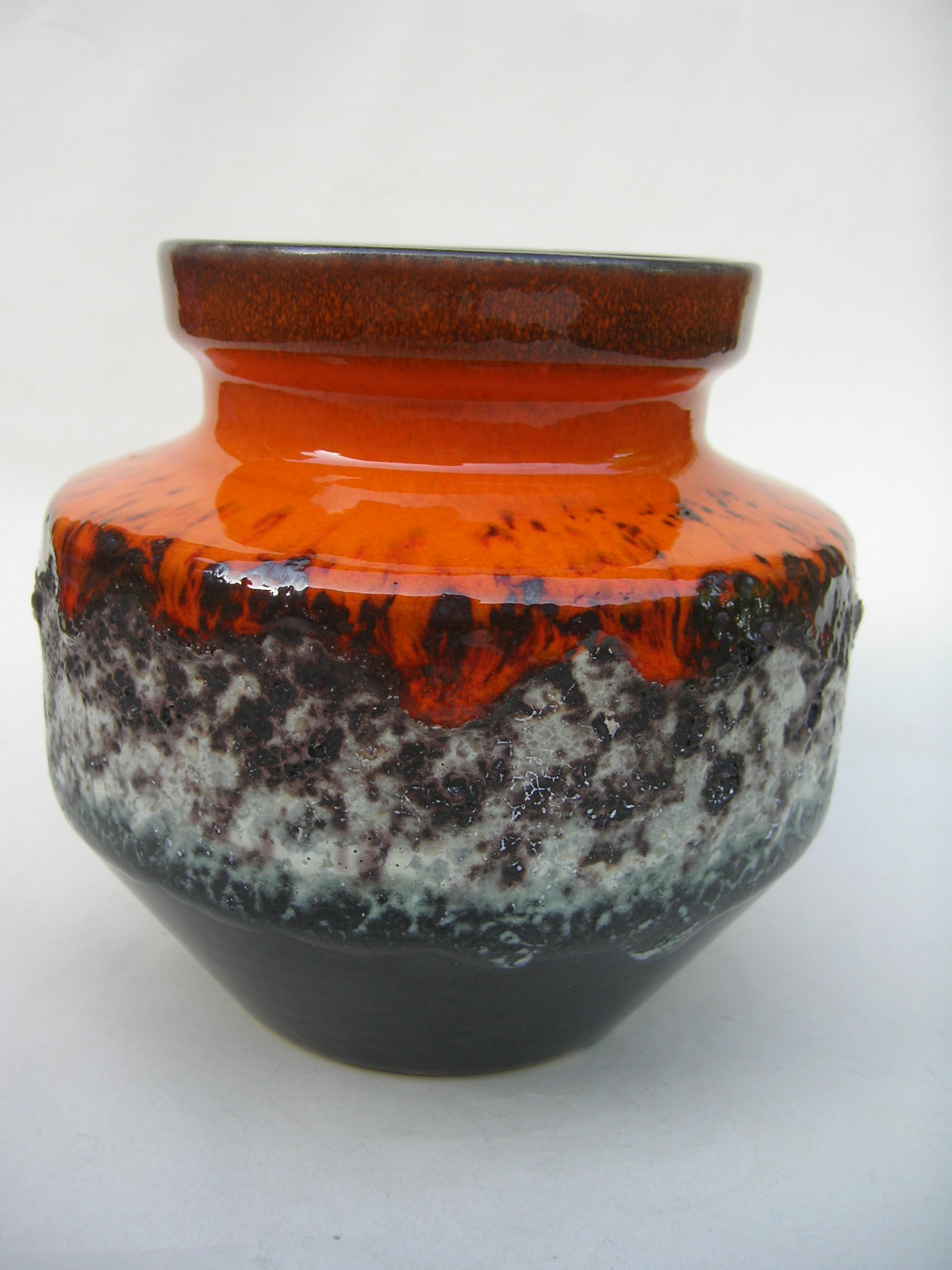 D & B 153-13 Orange Fat Lava Pottery Vase