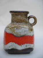 D & B 601-17 Orange West German ceramics Vase