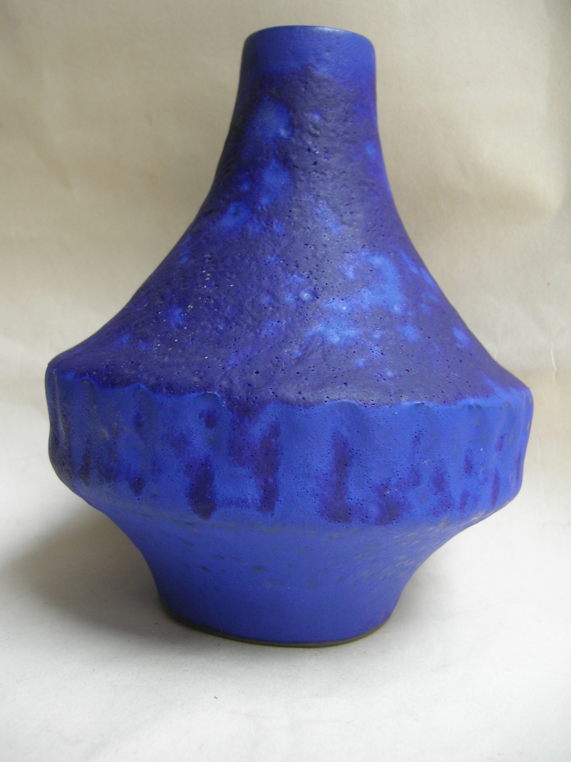 Heyne - No form Number Blue UFO Space Age West German Pottery Vase