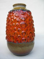 Jasba N90011-25 Moon Crater 1960s Space Age West German Vase Fat Lava