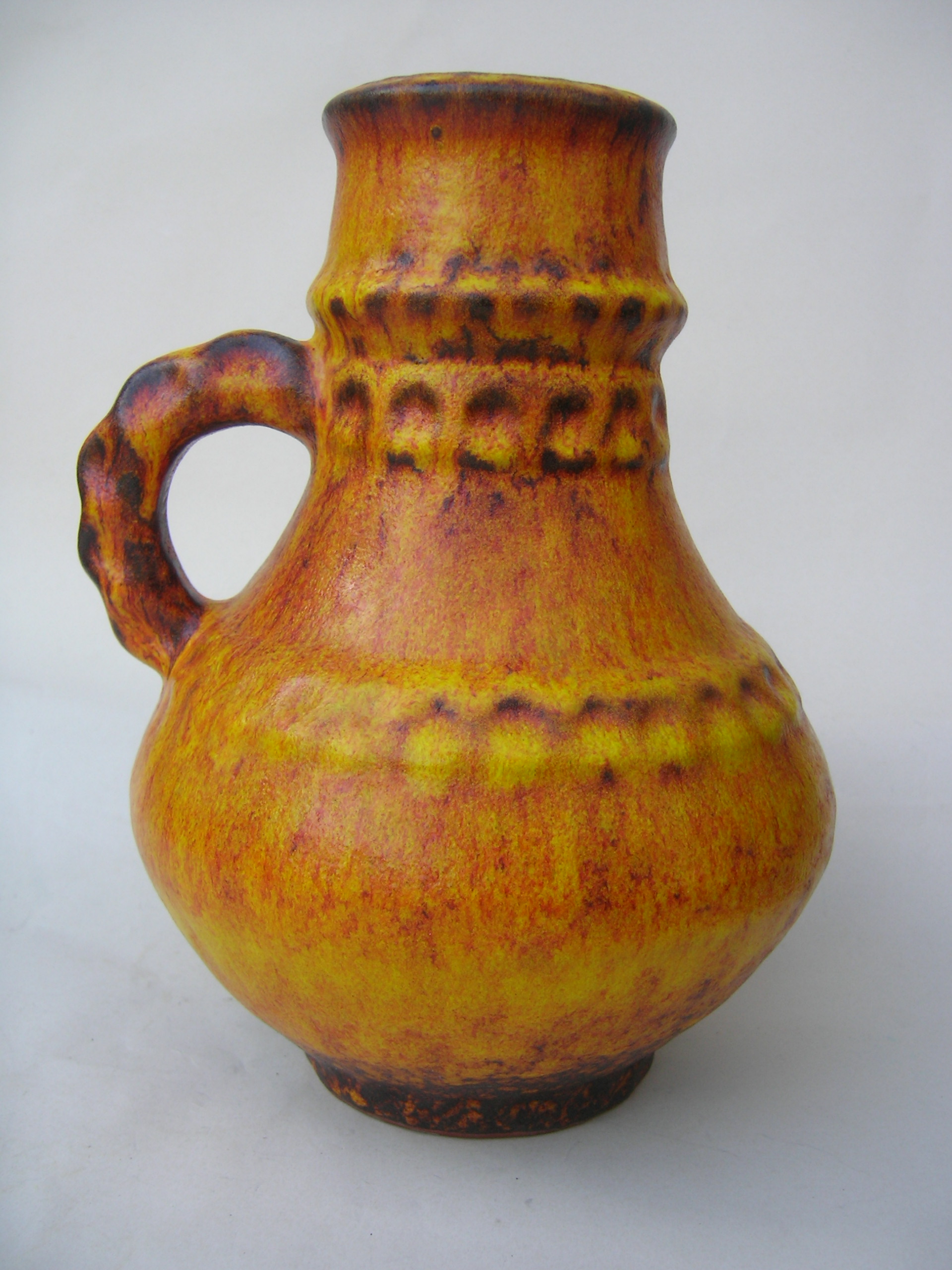 Kreutz - Unmarked Orange Fat Lava West german Vase