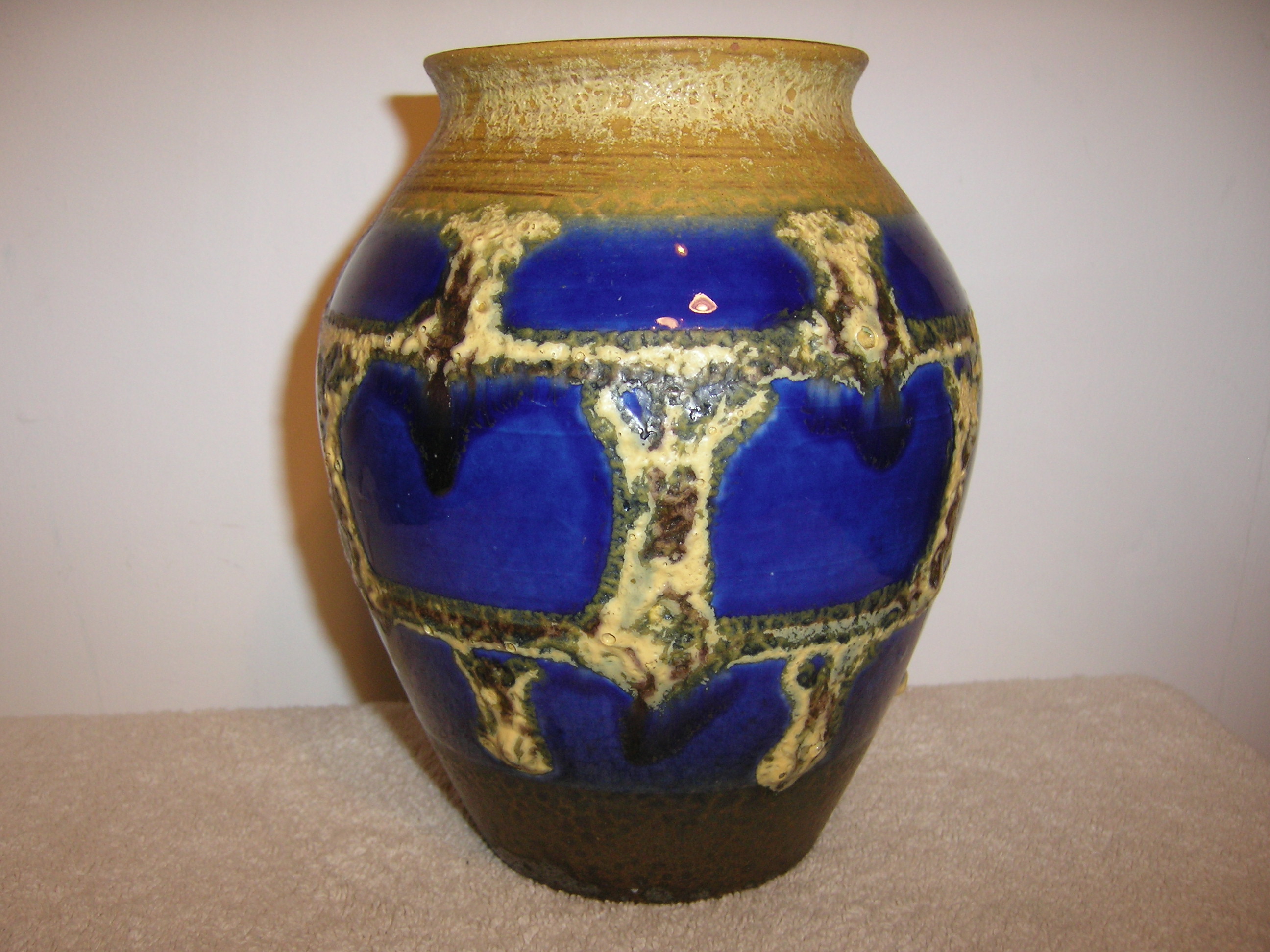 Carstens Blue Fat Lava 1 West German Pottery Fat Lava
