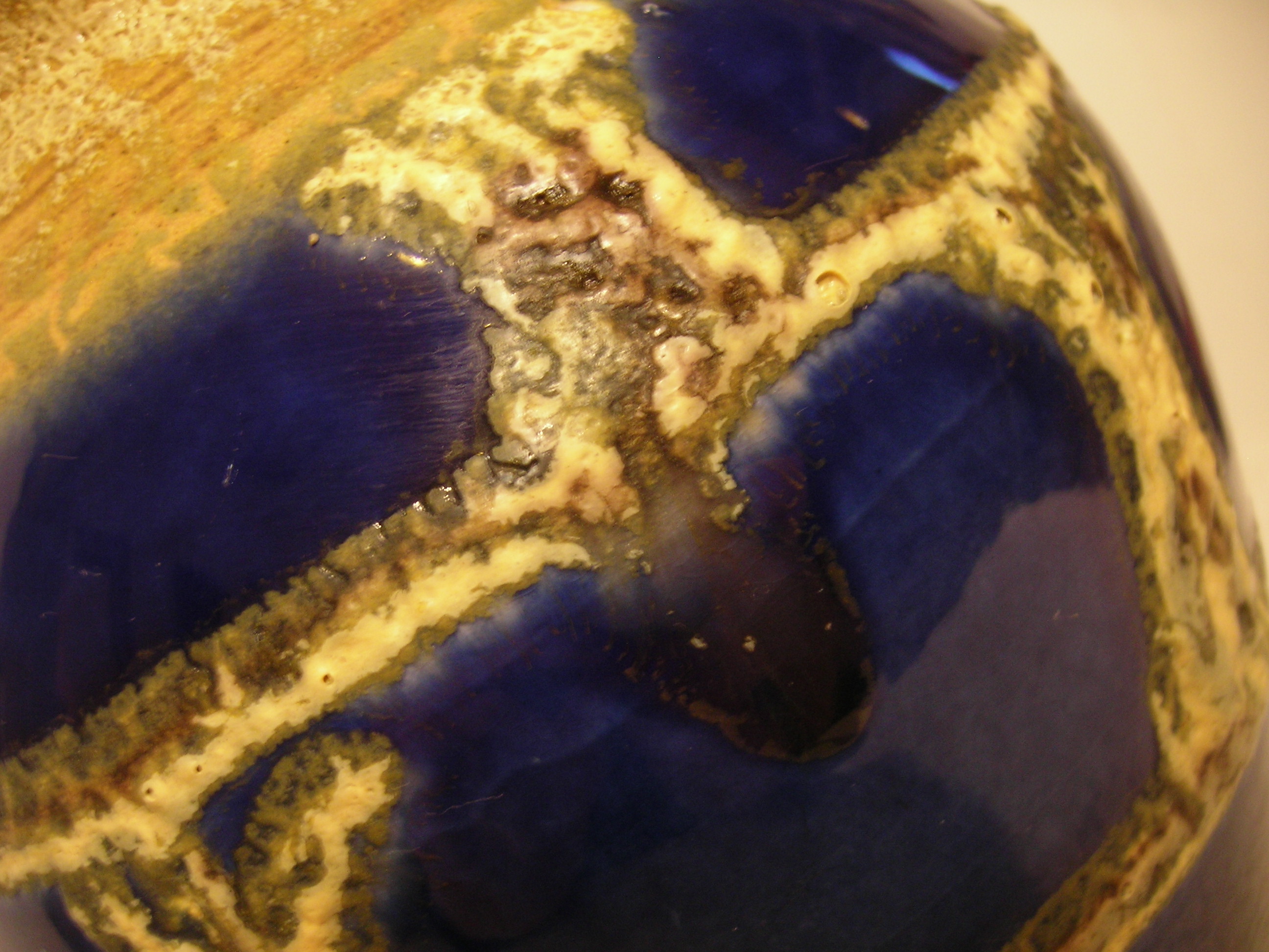 Carstens Blue Fat Lava 3 West German Pottery Fat Lava