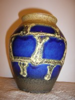 Carstens Blue Fat Lava 6 West German Pottery Fat Lava