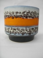 D & B 715-16 Plant Pot West German Orange Polar decor Fat Lava