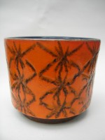 ES Plant Pot West German pottery Orange