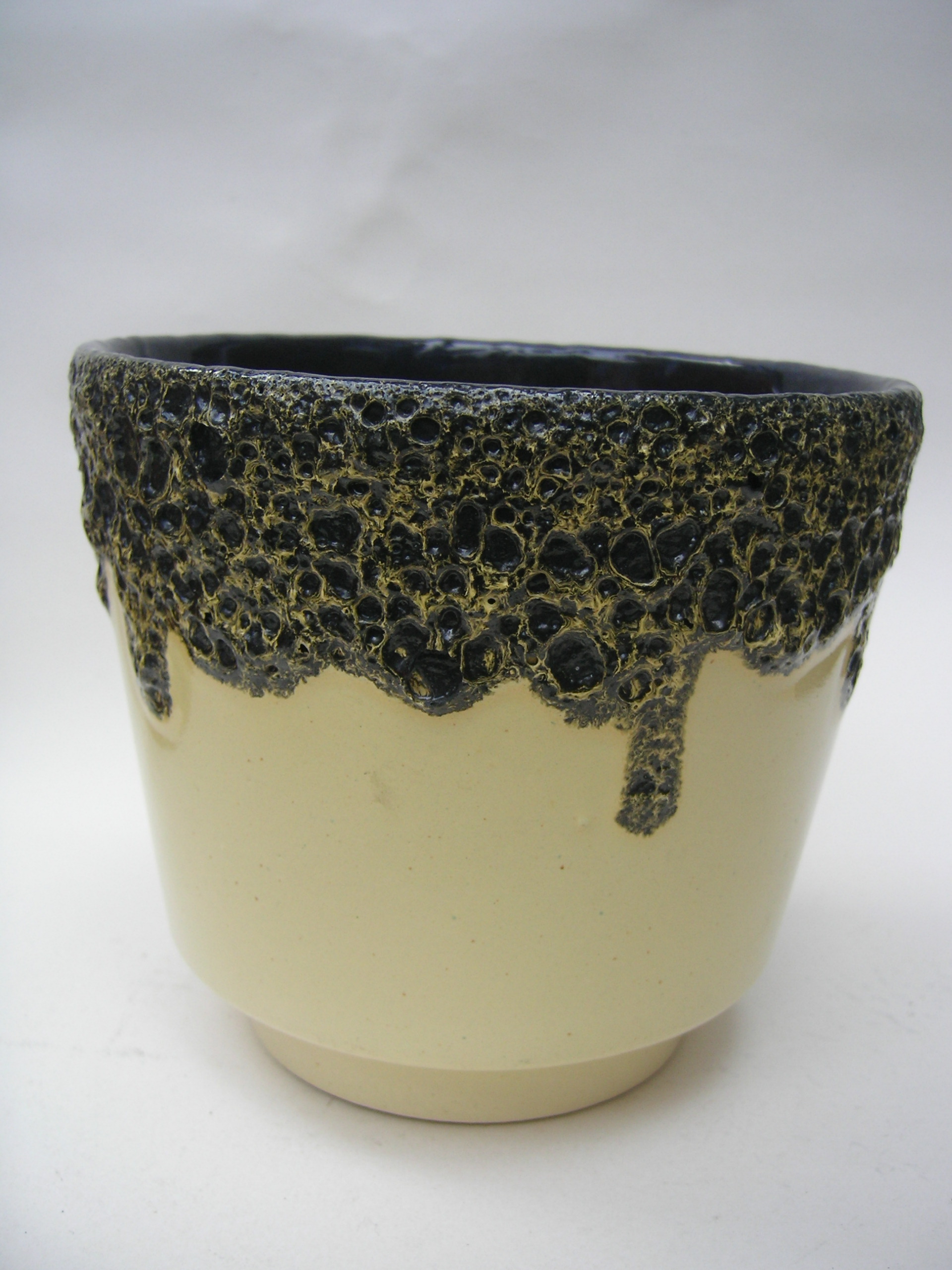 ES Plant Pot West German Pottery Black Lava