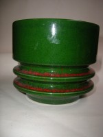 Fohr 908-16 Plant Pot West German Fat Lava Green Space Age