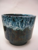 Roth 12-2 Plant Pot West German Blue/Green Pottery