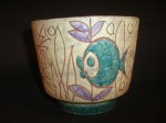 Ruscha Plant Pot West German Fish Pottery