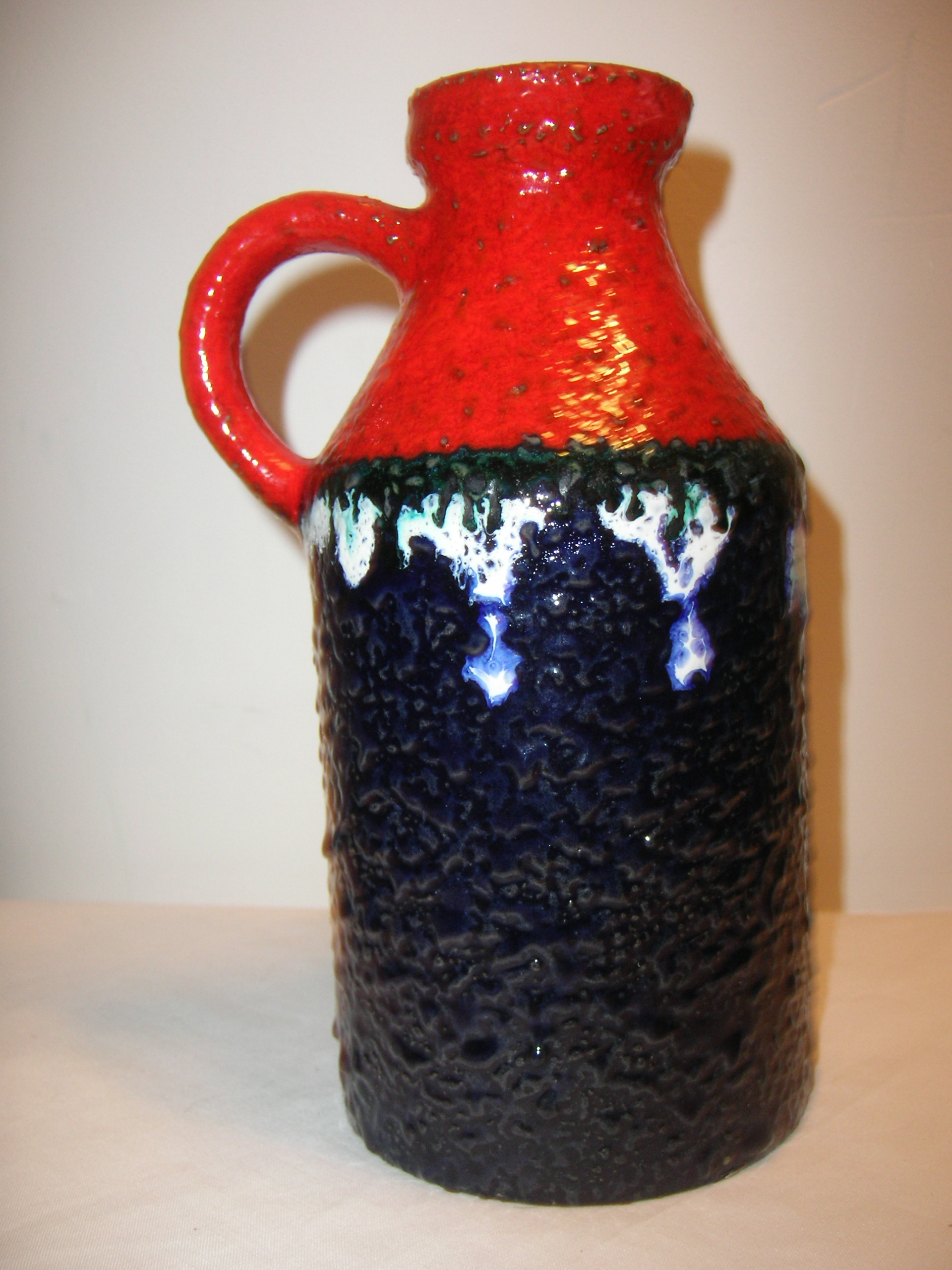 Marei 6302 Blue Red West German Vase